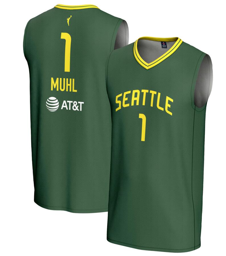 Unisex GameDay Greats #1 Nika Muhl Green Seattle Storm Lightweight green Basketball Jersey->more ncaa teams->NCAA Jersey